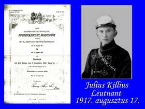 Killius Gyula hadnagyi előléptetése