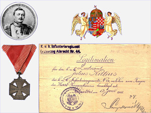 Killius Gyula hadnagy Károly Kereszt kitüntetése